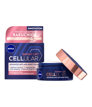 Nivea Cellular Expert Lift Pure Bakuchiol + HA Anti-Age Night Face Cream 50ml / 1.7 fl oz - 2 Pack - By Baano