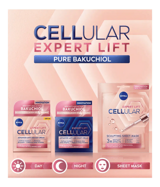 Nivea Cellular Expert Lift Pure Bakuchiol + HA Anti-Age Night Face Cream 50ml / 1.7 fl oz - 2 Pack - By Baano