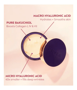 Nivea Cellular Expert Lift Pure Bakuchiol + HA Anti-Age Night Face Cream 50ml / 1.7 fl oz - By Baano