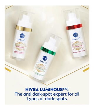Nivea Luminous 630 Anti-Age & Dark Spot 2-in-1 Serum with Collagen Booster 30ml / 1 fl.oz - 2 Pack Chivela