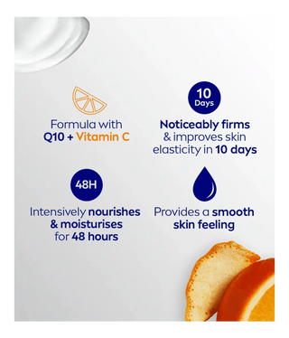 Nivea Q10 + Vitamin C Firming Body Lotion for Dry Skin 400ml / 13.5 fl oz - 2 Pack - By Baano