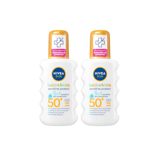 Nivea Sun Kids Sensitive Protect SPF 50+ Sun Lotion Spray 200ml / 6.8 fl.oz - 2 Pack Chivela