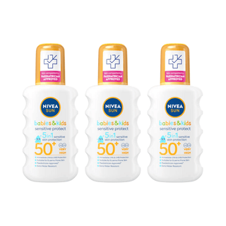 Nivea Sun Kids Sensitive Protect SPF 50+ Sun Lotion Spray 200ml / 6.8 fl.oz - 3 Pack Chivela