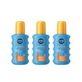 Nivea Sun Protect & Bronze Tan Activating Sun Cream Spray SPF50 200ml / 6.8 fl.oz - 3 Pack - By Baano