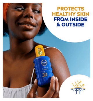 Nivea Sun Protect & Moisture Sun Cream Spray SPF30 200ml / 6.8 fl.oz - 3 Pack - By Baano
