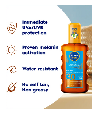 Nivea Sun Tan Activating Oil SPF30 Protect&Bronze 200ml / 6.8 fl.oz Chivela
