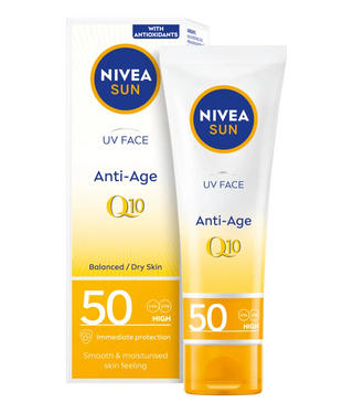 Nivea Sun UV Face Q10 Anti-Age Sun Cream SPF50 50ml / 1.7 fl oz - 2 Pack - By Baano