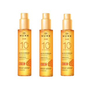 Nuxe Sun Tanning Oil Face & Body SPF10 150 ml 3 Pack - By Baano