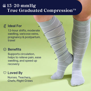 Knee-High Compression Socks – 3 Pack Stripe
