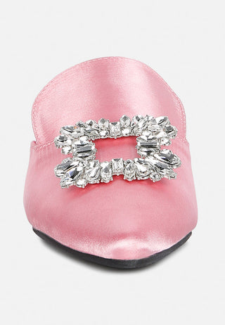 Perrine Diamante Brooch Slip On Mules