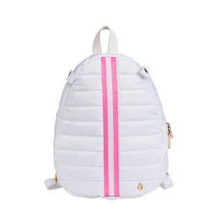 Pickleball HydroSling Bag with Removable Racquet Cover- White Ripstop with Stripe