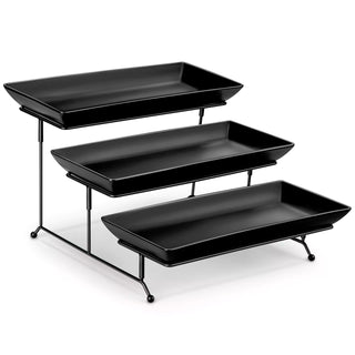3 Tier Black Server With Plates