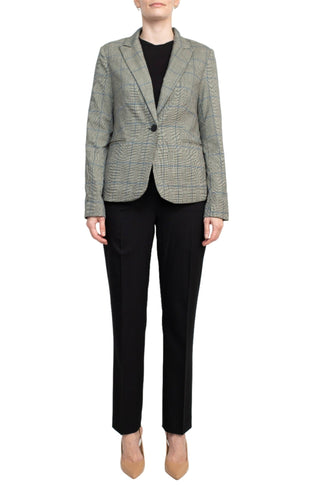 Premise Notched Collar Long Sleeve One Button Knit Blazer - Glamourous Grace