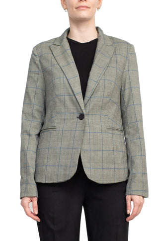 Premise Notched Collar Long Sleeve One Button Knit Blazer - Glamourous Grace
