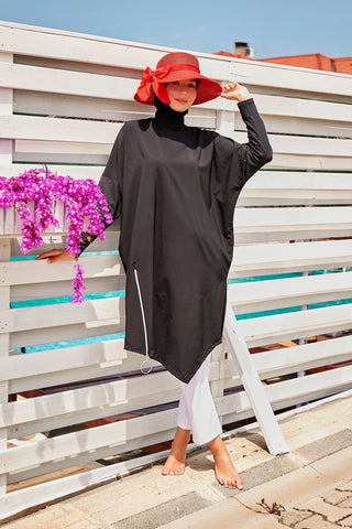 Lycra Black Burkini Modest Swimwear M2318 - By Baano