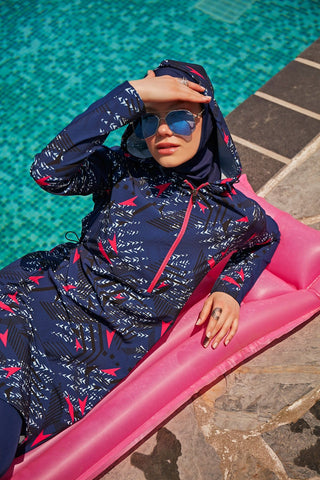 Woven Navy Burkini Modest Swimwear M2328 - By Baano
