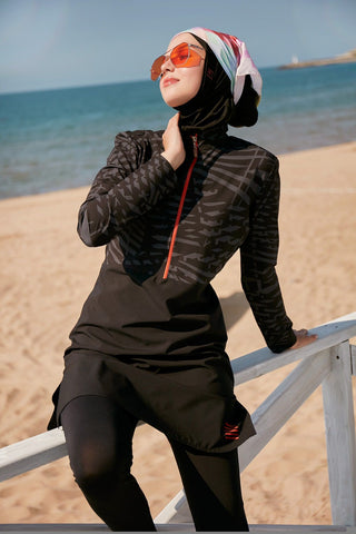 Woven Black Burkini Modest Swimwear M2324 - By Baano