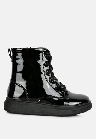 Patent Pu Ankle Boot