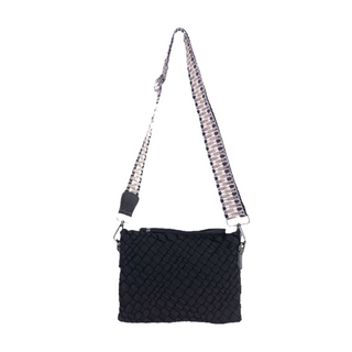 The Bella Woven Neoprene Crossbody - Black