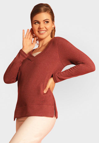 Power Vee 'Sweater' Sweatshirt - Wine
