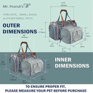 Mr. Peanut's Gold Series Standard Size Airline Compliant Expandable Pet Carrier - Prints Edition Mr. Peanut's Pet Carriers