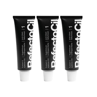 RefectoCil Eyebrow and Eyelash Dye No:1 Black 15 ml 3 Pack - By Baano