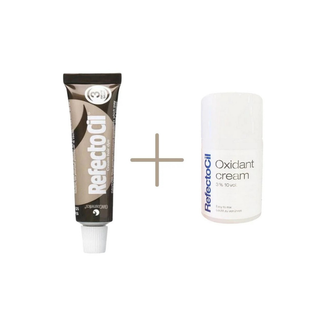RefectoCil Eyebrow and Eyelash Dye No:3.1 Light Brown 15 ml + RefectoCil 3% 10 vol. Cream Oxidant 100 ml - By Baano