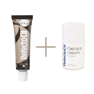 RefectoCil Eyebrow and Eyelash Dye No:3 Dark Brown 15 ml +RefectoCil 3% 10 vol. Cream Oxidant 100 ml Chivela