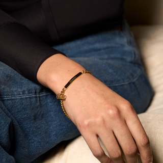 Royal Cuban Engraved Bar Bracelet