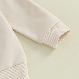 Toddler Baby Kids Boys Girls Fuzzy Letter Embroidery Cousin Crew Matching Long Sleeve Round Neck Pullover Loose Top