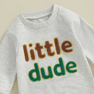 Baby Boys Mama's Boy / Little Dude Fall Romper Letter Embroidery Long Sleeve Crew Neck Full Length Jumpsuit