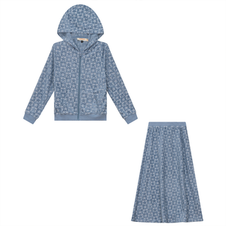 Checkered Floral Terry 2Pc Set - By Baano