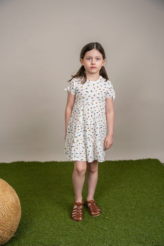 Multi Flower Print Dress - By Baano