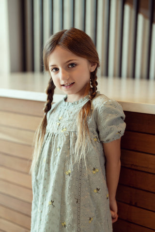 Lace Trim Flower Print Dress - By Baano