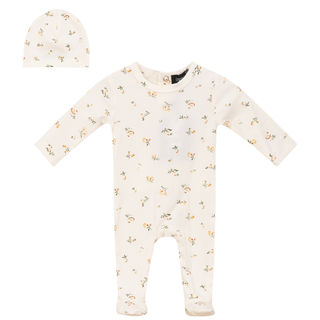 Floral Printed Onesie and Hat - By Baano