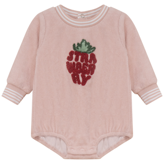 Strawberry Striped Teryy Onesie TheHushShop.com