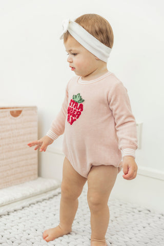 Strawberry Striped Teryy Onesie TheHushShop.com