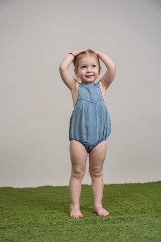 Washed Denim Romper - By Baano
