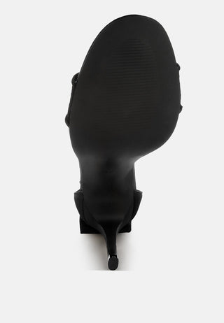 Delancy Bow Detail Lace Stiletto Sandals