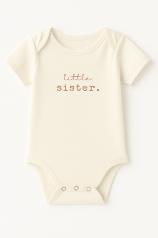 Little Sister Clay Organic Cotton Short Sleeve Baby Bodysuit - By Baano