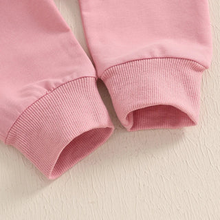 Baby Toddler Girls 2Pcs Daddy's Bestie Outfit Letter Print Long Sleeve Crewneck Top with Solid Pants Jogger Set