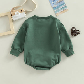 Infant Baby Boys Girls Bodysuit Long Sleeve Crew Neck Game Day Baby Football Print Jumpsuit Bubble Romper