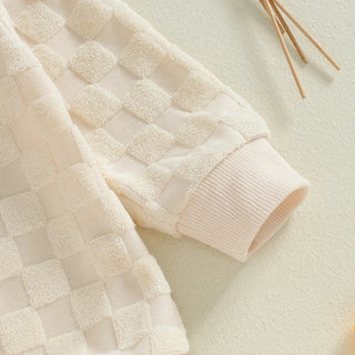 Baby Boys Girls Romper Long Sleeve Crew Neck Checkered Bodysuit Fall Playsuit