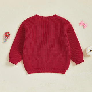 Baby Toddler Kids Girl Halloween Sweater Long Sleeve Round Neck Ghost Flower Embroidery Knit Pullover Top