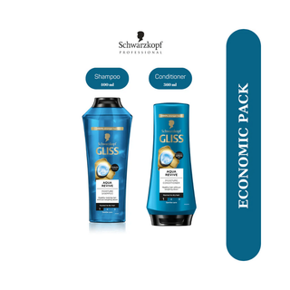 Schwarzkopf Gliss Aqua Revive 2 Economic Pack Shampoo and Conditioner Set - By Baano