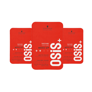 Schwarzkopf Osis Mess Up Matte Styling Gum Paste 100ml | Medium Hold Matte Look Easy Shape Flexible Wax 3 Pack Chivela