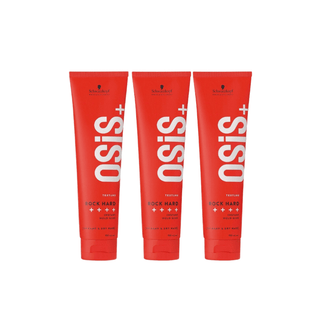 Schwarzkopf Osis Rock Hard Ultra Strong Styling Paste 150ml | Lasting Hold Cream Shine Gel 3 Pack - By Baano