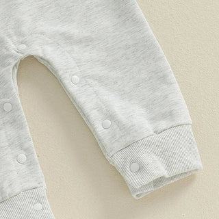 Baby Boys Mama's Boy / Little Dude Fall Romper Letter Embroidery Long Sleeve Crew Neck Full Length Jumpsuit