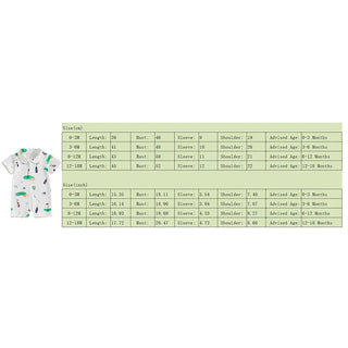 Baby Boy Girl Golf Romper Half Button-up Lapel Neck Short Sleeve Jumpsuit Summer Clothes