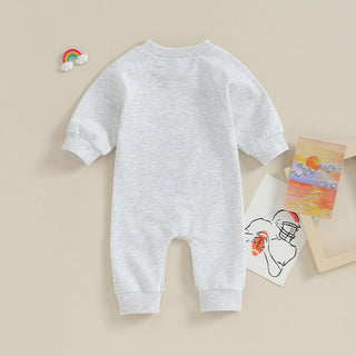 Baby Girl Boy Romper On Saturdays We Watch Football With Daddy Letter Print Long Sleeve Round Neck Jumpsuit Fall Clothes